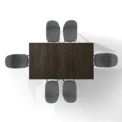 7pc Hayden Extendable Dining Set With Weston Chairs Distressed Gray/Slate - Crosley -Baxton Studio Shop GUEST 12d8d9c1 fbf4 466d ab72 cb4c172da98c