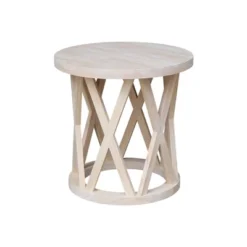 24" Ceylon Round End Table - International Concepts -Baxton Studio Shop GUEST 13265a18 6656 499a bae8 a64ad79903d5