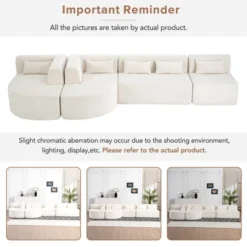 144"W Modular Sectional Sofa, Oversized Upholstered Cloud Couch With 2 Chaise Lounge & 5 Pillows - ModernLuxe 19 144"W Modular Sectional Sofa, Oversized Upholstered Cloud Couch With 2 Chaise Lounge & 5 Pillows - ModernLuxe -Baxton Studio Shop GUEST 1328b51a 8376 4b04 8488 d3e0a2ddc99a