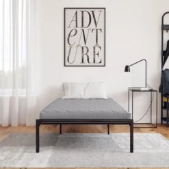 DHP Value 6" Polyester Filled Quilted Top Bunk Bed Mattress, Twin, Gray