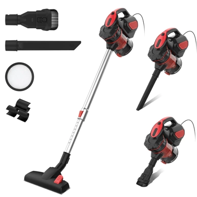INSE I5 Corded Stick Vacuum Cleaner - 600W Powerful Motor, 18000Pa Suction With High-Efficiency Filters For Pet Hair & Hard Floor Cleaning Red 8 INSE I5 Corded Stick Vacuum Cleaner - 600W Powerful Motor, 18000Pa Suction With High-Efficiency Filters For Pet Hair & Hard Floor Cleaning Red - Image 8