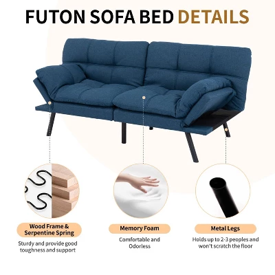 Vipbear 71" Foldable Sofa Bed, Memory Foam Sleeper Sofa, Modern Folding Small Recliner For Living Room, Office, Apartment 3 Vipbear 71" Foldable Sofa Bed, Memory Foam Sleeper Sofa, Modern Folding Small Recliner For Living Room, Office, Apartment - Image 3