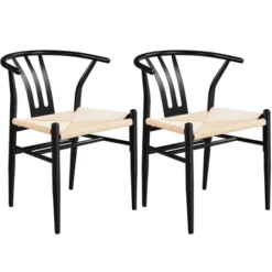 Yaheetech Set Of 2 Weave Arm Chairs Dining Chair -Baxton Studio Shop GUEST 13a084f5 72dc 4aa7 b1c1 6f68e5ac9911