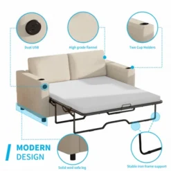 Mjkone 2-in-1 Pull Out Sofa Bed,Sleeper Sofa Couch With Memory Foam Mattress,Cup Holder,USB,Pull Out Couch Bed 11 Mjkone 2-in-1 Pull Out Sofa Bed,Sleeper Sofa Couch With Memory Foam Mattress,Cup Holder,USB,Pull Out Couch Bed -Baxton Studio Shop GUEST 13a4334b 1725 4362 8d0c 9a91f12a1c95