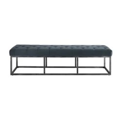 Danes Tufted Bench With Iron Legs - Finch -Baxton Studio Shop GUEST 13cda1fb af46 49bc a1b2 9fde81c2f278
