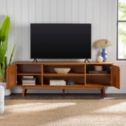 Solid Wood Mid-Century Modern TV Stand For TVs Up To 80" - Saracina Home -Baxton Studio Shop GUEST 13d172c2 7522 436c b47e 043357d4492b