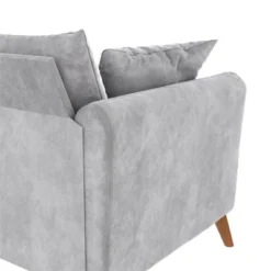 Magnolia 2 Seater Loveseat Sofa With Pillows Pocket Coil Seating Light Gray Velvet - Novogratz -Baxton Studio Shop GUEST 13f23e83 a04b 4479 87b0 e1e1485a4763