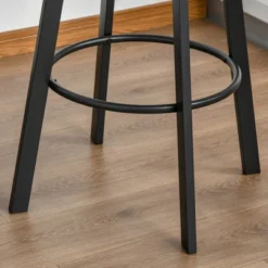 HOMCOM 3 Piece Industrial Adjustable Dining Table Set, Bar Height Bistro Table And Swivel Pub Stools For Small Space -Baxton Studio Shop GUEST 141441dd 8538 4091 bc1b 694a05112ff5