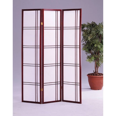 3 Panel Room Divider Cherry - Ore International 1 3 Panel Room Divider Cherry - Ore International