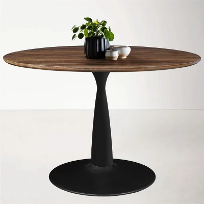 40'' Harold Foil Round Top Black Base Round Pedestal Dining Table -The Pop Maison 8 40'' Harold Foil Round Top Black Base Round Pedestal Dining Table -The Pop Maison - Image 8