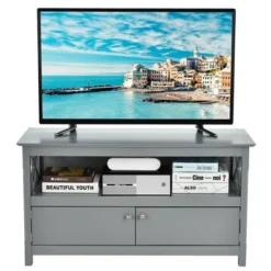 Costway Free Standing TV Cabinet Wooden Console TV Media Entertainment -Baxton Studio Shop GUEST 146ed3a9 8836 48be 9e92 d2f2ae3c7aef