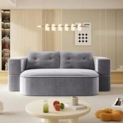 Dolonm 78.7" Corduroy Foldable Sofa: Compressed Boneless Sleeper W/ Functional Blanket, No Assembly,for Living Room, Bedroom 27 Dolonm 78.7" Corduroy Foldable Sofa: Compressed Boneless Sleeper W/ Functional Blanket, No Assembly,for Living Room, Bedroom -Baxton Studio Shop GUEST 1472a2fa 2bae 4be4 8478 ec5278317904