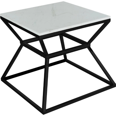 17" Audrey Marble Side Table High Black - Adore Decor 1 17" Audrey Marble Side Table High Black - Adore Decor
