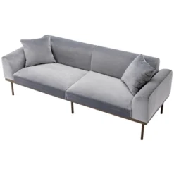 Modern Velvet Loveseat Sofa With Metal Legs And Two Pillows-ModernLuxe 18 Modern Velvet Loveseat Sofa With Metal Legs And Two Pillows-ModernLuxe -Baxton Studio Shop GUEST 150e6081 4165 4301 8429 bf614bf8c5b0