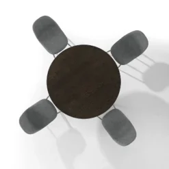 5pc Hayden Round Dining Set With Weston Chairs Distressed Gray/Slate - Crosley -Baxton Studio Shop GUEST 15250264 1453 4218 9458 febc22acebcb