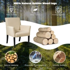 Costway Executive Guest Chair Accent Chair Arm Chair W/Rubber Wood Legs -Baxton Studio Shop GUEST 155347ac 89e1 4bde a8f2 cd665870947f