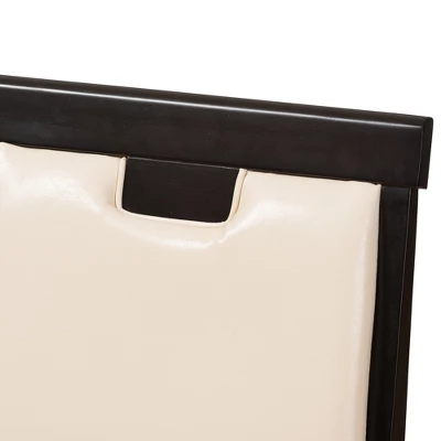 Set Of 2 Evelyn Modern And Contemporary Faux Leather Upholstered And Finished Dining Chairs Dark Brown/ Beige - Baxton Studio 3 Set Of 2 Evelyn Modern And Contemporary Faux Leather Upholstered And Finished Dining Chairs Dark Brown/ Beige - Baxton Studio - Image 3