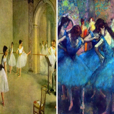 6" Double Sided Works Of Degas Room Divider Dancers - Oriental Furniture 5 6" Double Sided Works Of Degas Room Divider Dancers - Oriental Furniture - Image 5
