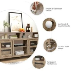 Costway 58'' TV Stand Entertainment Console Center W/ 2 Cabinets Up To 65'' GreyBlackWalnut 18 Costway 58'' TV Stand Entertainment Console Center W/ 2 Cabinets Up To 65'' GreyBlackWalnut -Baxton Studio Shop GUEST 159ab1da 586b 45c8 a059 0bb13b6ee086