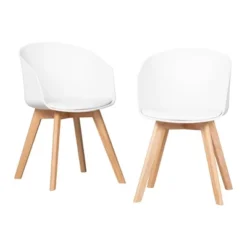 Set Of 2 Flam Dining Chairs With Wooden Legs - South Shore -Baxton Studio Shop GUEST 15b3a2df 0fd6 42bb 9117 c4eff30e1143