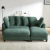83"W L-Shaped Sectional Sofa With Movable Storage Ottoman & 6 Pillows, Chenille Upholstery Couch With Side Pockets - ModernLuxe