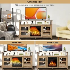 Costway 58'' Fireplace TV Stand W/18'' 1500W Electric Fireplace Up To 65'' Grey -Baxton Studio Shop GUEST 162135db 716a 4239 8de9 4e4015bf1a08