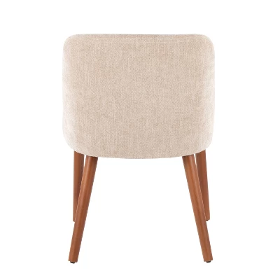 LumiSource Set Of 2 Rina Fabric Chair Walnut Wood 4 LumiSource Set Of 2 Rina Fabric Chair Walnut Wood - Image 4