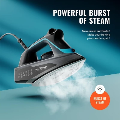 PurSteam SteamBurst+ 1750W Steam Iron, Ceramic Soleplate, Adjustable Steam, Burst Of Steam, Self-Clean, Anti-Calc, Anti-Drip, Auto Shut-Off 4 PurSteam SteamBurst+ 1750W Steam Iron, Ceramic Soleplate, Adjustable Steam, Burst Of Steam, Self-Clean, Anti-Calc, Anti-Drip, Auto Shut-Off - Image 4