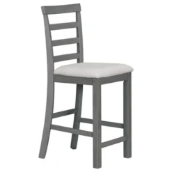 5 PCS Wood Counter Height Dining Table Set With Integrated 9 Bar Wine Compartment, Wineglass Holders And Padded Chairs-ModernLuxe -Baxton Studio Shop GUEST 16d13092 0c02 475a 9254 b30f8dd9cc45