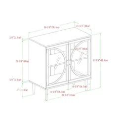 Metal Door Tempered Glass TV Stand For TVs Up To 32" Dark Walnut - Saracina Home -Baxton Studio Shop GUEST 16fef13b 939c 4748 80ff 6c8fe3948086
