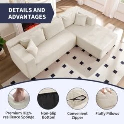 Mjkone 106''Minimalist 2-Piece Corduroy Modular Chaise Sectional Sofa Deep Seat,L-Shaped Upholstered Couch With Right Chaise 23 Mjkone 106''Minimalist 2-Piece Corduroy Modular Chaise Sectional Sofa Deep Seat,L-Shaped Upholstered Couch With Right Chaise -Baxton Studio Shop GUEST 1700aa7f 95b9 4ee3 9ebb 3224211d0615