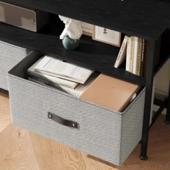 Garvee 55" TV Stand Entertainment Center With 3 Fabric Drawers, Rustic Dresser For Living Room, Bedroom 12 Garvee 55" TV Stand Entertainment Center With 3 Fabric Drawers, Rustic Dresser For Living Room, Bedroom -Baxton Studio Shop GUEST 1767cf9b 68c8 4865 84d2 555ff0da1057