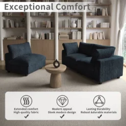 Cloud Modular Sectional Sofa,118" Oversized V Shaped Couch,5 Seater Plush Sofas For Living Room,Covers Washable&Replaceable -Baxton Studio Shop GUEST 1785cbda b32b 42a2 bc99 42f5e0cbb49c