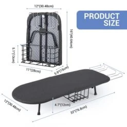 Tabletop Ironing Board With Iron Rest, Portable Foldable Mini Ironing Board With Storage Basket, Heat Resistant Cover & Pad, Space Saving Design -Baxton Studio Shop GUEST 17ac20e1 c84f 4c7f 8263 7ad86bc4e113