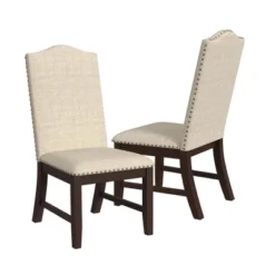 HomePop Set Of 2 Scalloped Back Dining Chairs Beige: Upholstered, Plywood Frame, Spot Clean, Polyester -Baxton Studio Shop GUEST 183a8fea 233f 4458 8dc7 7b507684fbbc