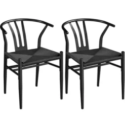 Yaheetech Set Of 2 Weave Arm Chairs Dining Chair -Baxton Studio Shop GUEST 183f6ced 7f1d 4d0b 8874 58c7b08b4a26