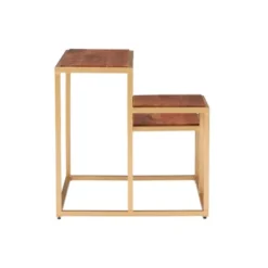 Camber 3 Tiered Plant Stand Side Table Gold - Powell Company -Baxton Studio Shop GUEST 18681bcf ab6b 474c ba0a 33b2c1488cf5
