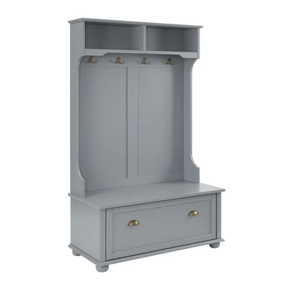 Hall Tree With Bench And Shoe Storage, Entryway Bench With 4 Coat Rack Hooks, Hallway Furniture Coat Tree For Entryway, Mudroom 6 Hall Tree With Bench And Shoe Storage, Entryway Bench With 4 Coat Rack Hooks, Hallway Furniture Coat Tree For Entryway, Mudroom - Image 6