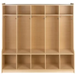 Flash Furniture Wooden 5 Section School Coat Locker With Bench, Cubbies, And Storage Organizer Hook-Safe, Kid Friendly Design - 48"H X 48"L (Natural) 16 Flash Furniture Wooden 5 Section School Coat Locker With Bench, Cubbies, And Storage Organizer Hook-Safe, Kid Friendly Design - 48"H X 48"L (Natural) -Baxton Studio Shop GUEST 18a0cb23 ed38 48f0 9506 d1a70b98344c
