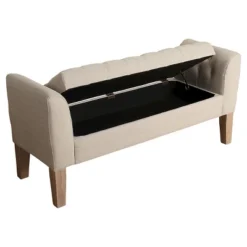 Tufted Storage Bench Settee - HomePop