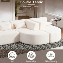 144"W Modular Sectional Sofa, Oversized Upholstered Cloud Couch With 2 Chaise Lounge & 5 Pillows - ModernLuxe 18 144"W Modular Sectional Sofa, Oversized Upholstered Cloud Couch With 2 Chaise Lounge & 5 Pillows - ModernLuxe -Baxton Studio Shop GUEST 190530d3 66dc 4146 8f28 7752504374c8