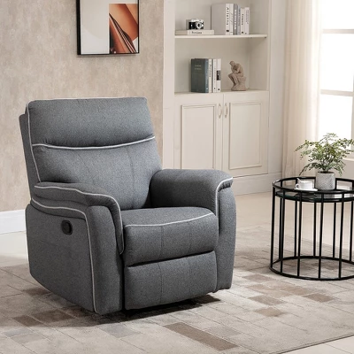 HOMCOM Manual Recliner Armchair With Thick Padded Headrest, Back And Footrest And Adjustable 150 Degree Angle, Gray 1 HOMCOM Manual Recliner Armchair With Thick Padded Headrest, Back And Footrest And Adjustable 150 Degree Angle, Gray
