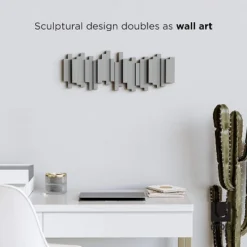 Umbra Sticks Multi Hook Coat Rack Modern Unique, Space-Saving Coat Hanger With 5 Flip-Down Hooks Gray -Baxton Studio Shop GUEST 192aa35d e847 4171 a399 2bb842871a1d