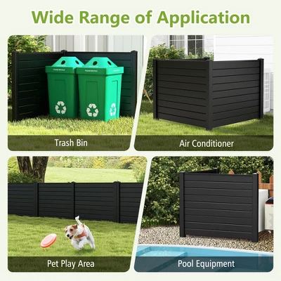 Costway 48"L X 37.5"H Air Conditioner Fence With 3 Ground Stakes Black/White 9 Costway 48"L X 37.5"H Air Conditioner Fence With 3 Ground Stakes Black/White - Image 9