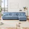 Oversized L Shaped Cloud Couch For Living Room Deep Seat Sofa Couch With Convertible Ottoman Chenille Light Coffee