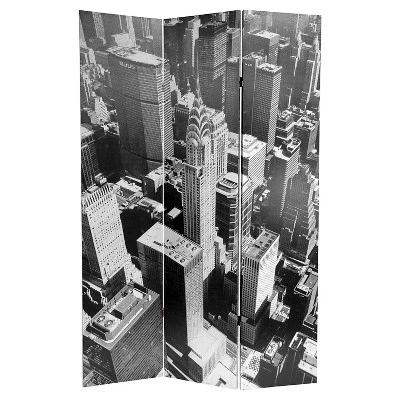 New York City Double Sided Room Divider - Oriental Furniture 2 New York City Double Sided Room Divider - Oriental Furniture - Image 2