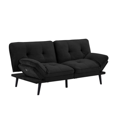 Finley Convertible Futon Sofa Bed Black - Serta 9 Finley Convertible Futon Sofa Bed Black - Serta - Image 9