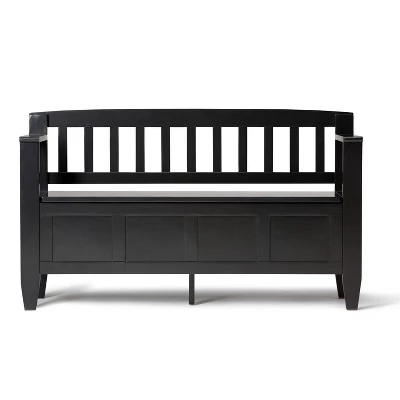 48" Riverside Solid Wood Entryway Storage Bench - Wyndenhall 3 48" Riverside Solid Wood Entryway Storage Bench - Wyndenhall - Image 3