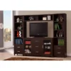 4pc Lewes Entertainment Center TV Stand For TVs Up To 65" Cappuccino Brown - Coaster