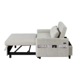 Pull-out Sleeper Sofa Bed, Convertible Loveseat Sofa Couch With Adjsutable Backrest, Two Throw Pillows And USB Ports -ModernLuxe -Baxton Studio Shop GUEST 1966e0a8 613e 4a9c ae07 ef46930e8f04